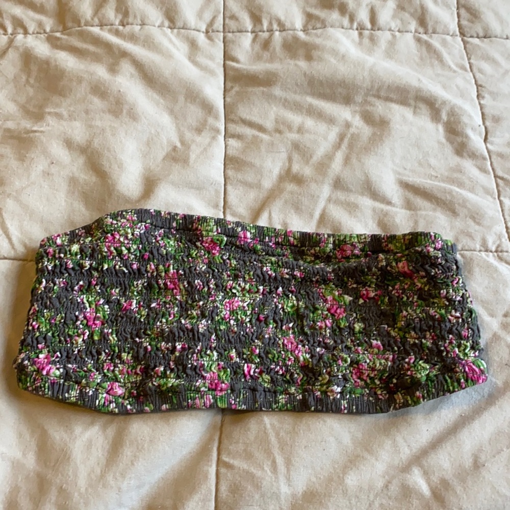 Free People Floral stretch tube top